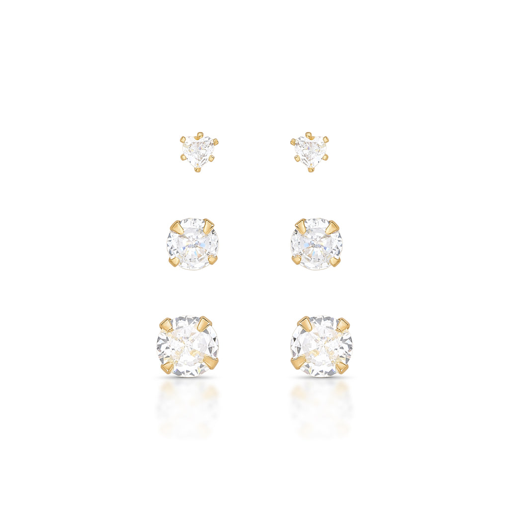 Trio de Brincos Ellen Dourado