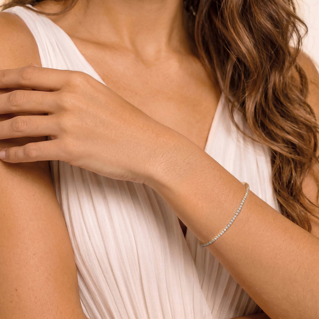 Bracelete Cristais Dourado