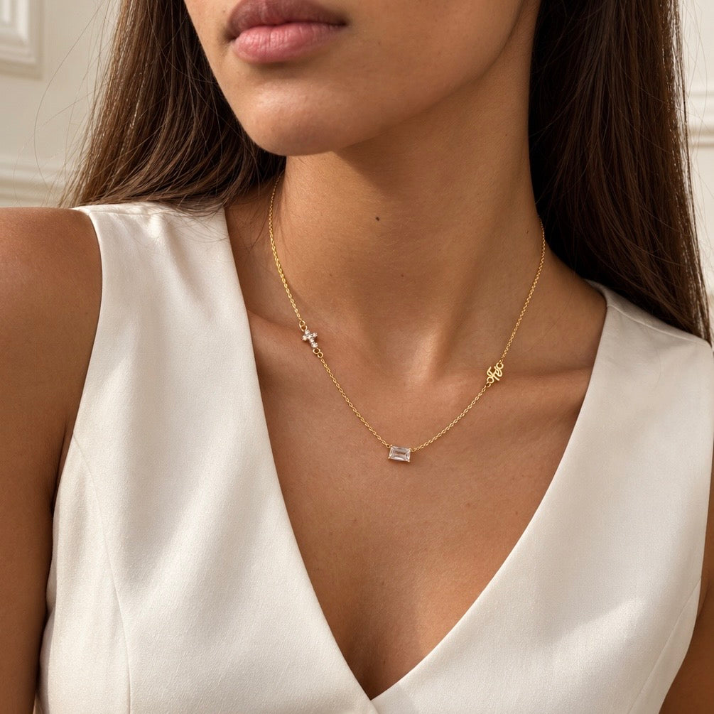 Choker Fé e Cruz Dourado