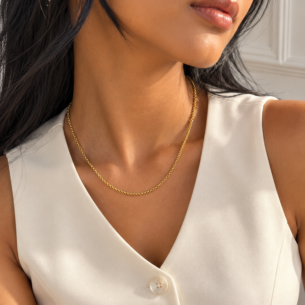 Choker Elo Português Dourado
