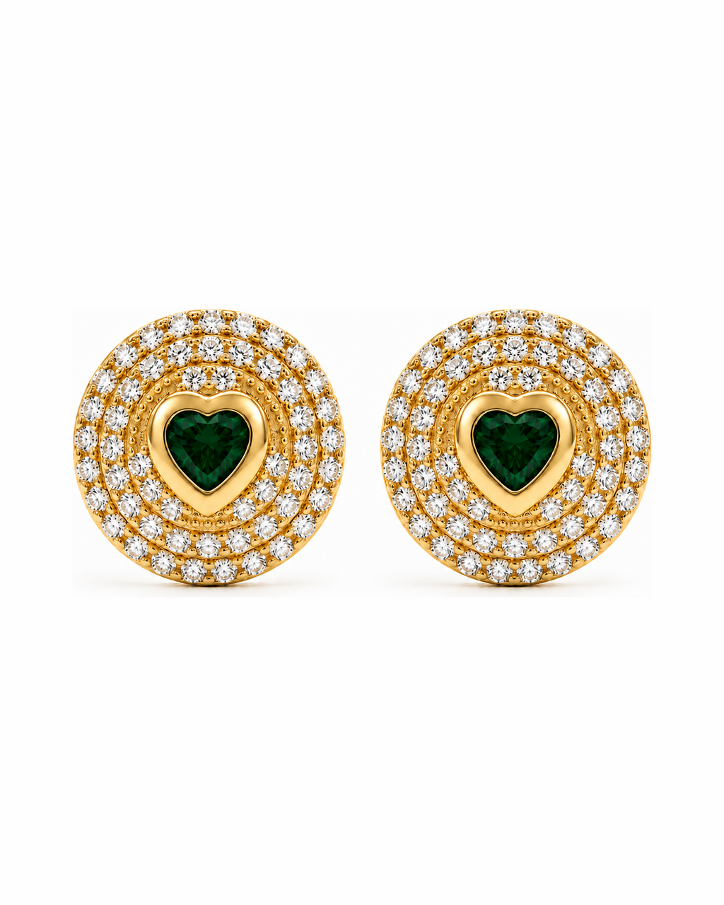 Brinco Dourado Zircônia Verde